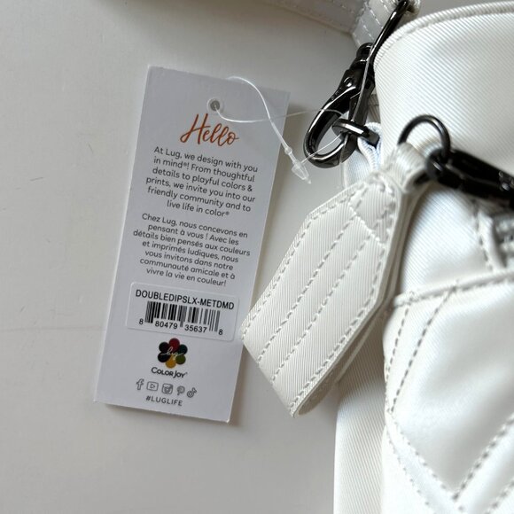 Lug Double Dip Satin Luxe VL Crossbody Bag Metallic Diamond White - Picture 11 of 11